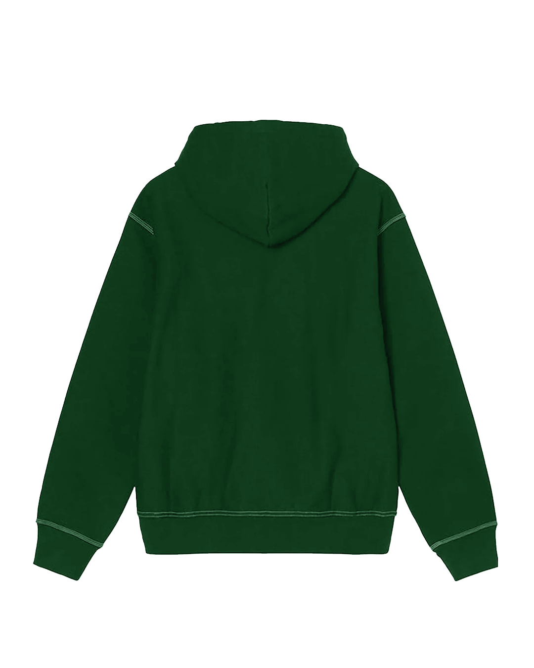 Hoodie Verde con Cierre y Costuras Visibles