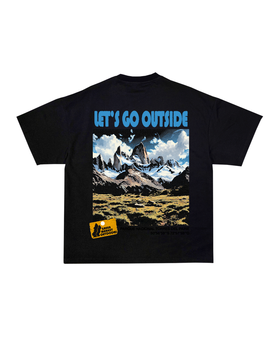 GO OVERHEAD - Polera Torres del Paine Negra básica suelta, estilo Street y confort premium (Copia)
