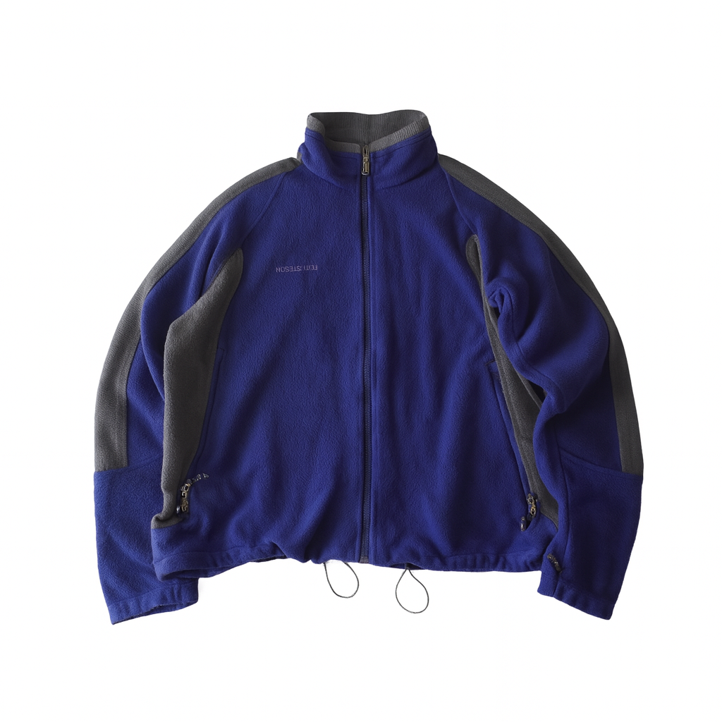 Thrifted - Polar COLUMBIA Azul-Gris / Talla XL , 62 ancho, 67 largo.