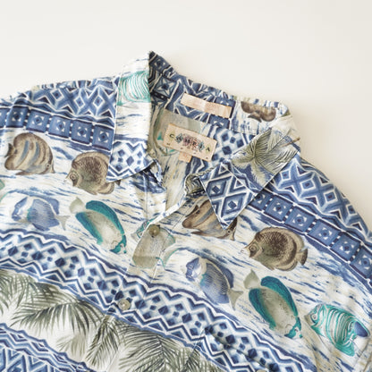 Thrifted - Camisa campia Azul / Talla XL 76 LARGO X64 ANCHO