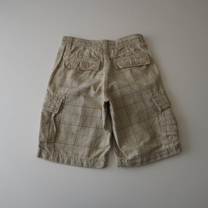 Thrifted – Short Cargo Beige con Líneas Café Urban Up Talla 29 USA | Cintura 40 cm | Largo 49 cm