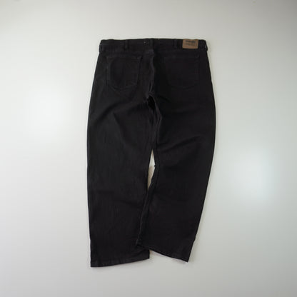 Thrifted – Jean Wrangler Negros Authentics Talla 40x29 (CL 52) | Cintura 54 cm | Largo 52 cm | Talón 23 cm