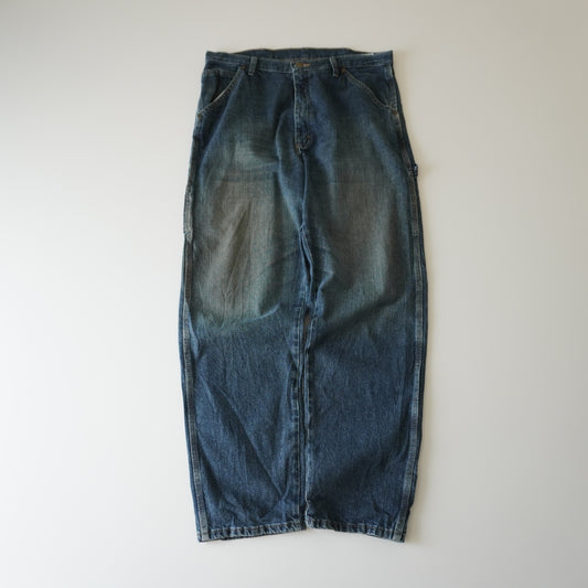 Thrifted – Jean Carpenter Azul Oscuro Wrangler Talla 36x32 USA | Cintura 48 cm | Largo 112 cm | Talón 20 cm