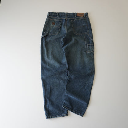 Thrifted – Jean Carpenter Azul Oscuro Wrangler Talla 36x32 USA | Cintura 48 cm | Largo 112 cm | Talón 20 cm