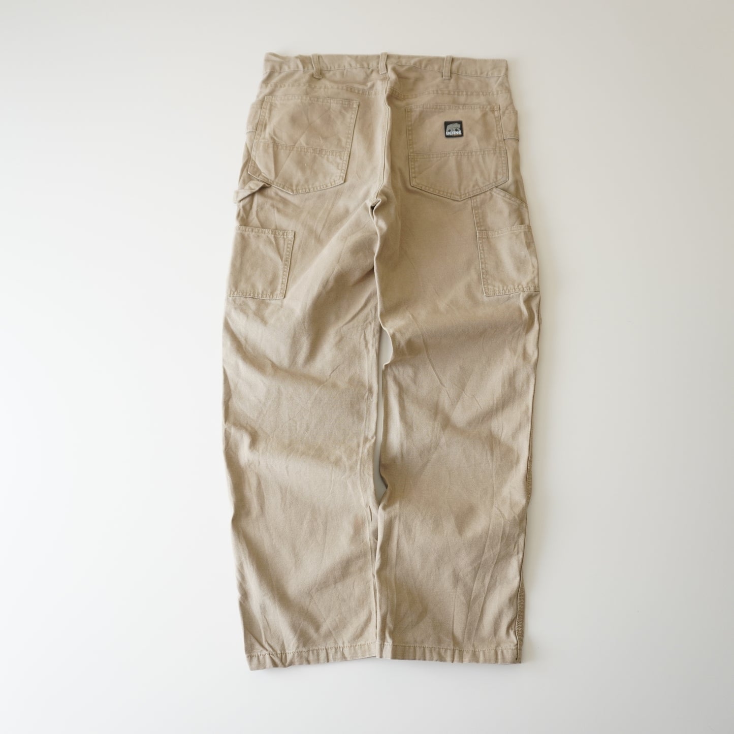 Thrifted – Jean Beige Berne Workwear Talla 34x32 USA | Cintura 46 cm | Largo 107 cm | Talón 23 cm