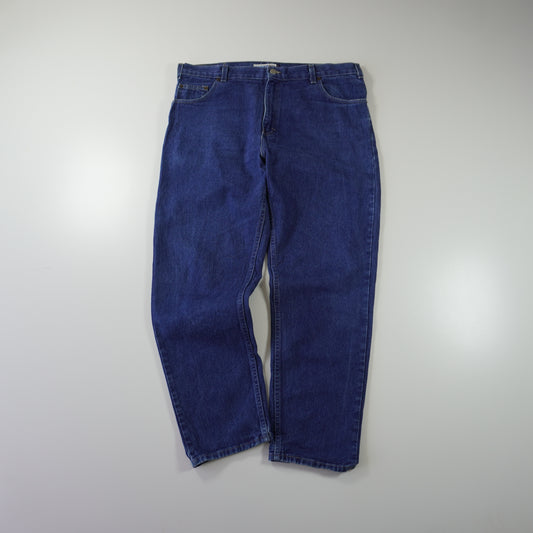 Thrifted – Jean Canyon River Azul Talla USA (CL 50) | Cintura 106 cm | Largo 51 cm | Talón 20 cm