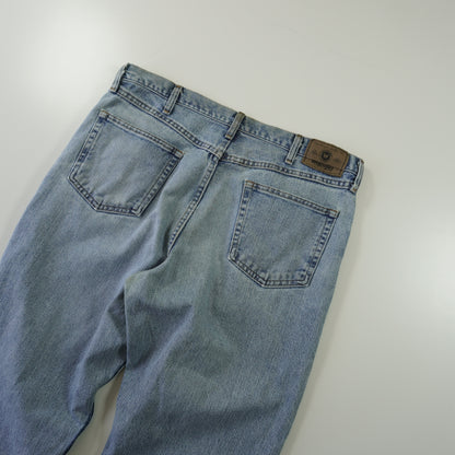 Thrifted – Jean Relaxed Fit Wrangler Azul Talla 36x32 (CL 44) | Cintura 109 cm | Largo 47 cm | Talón 22 cm