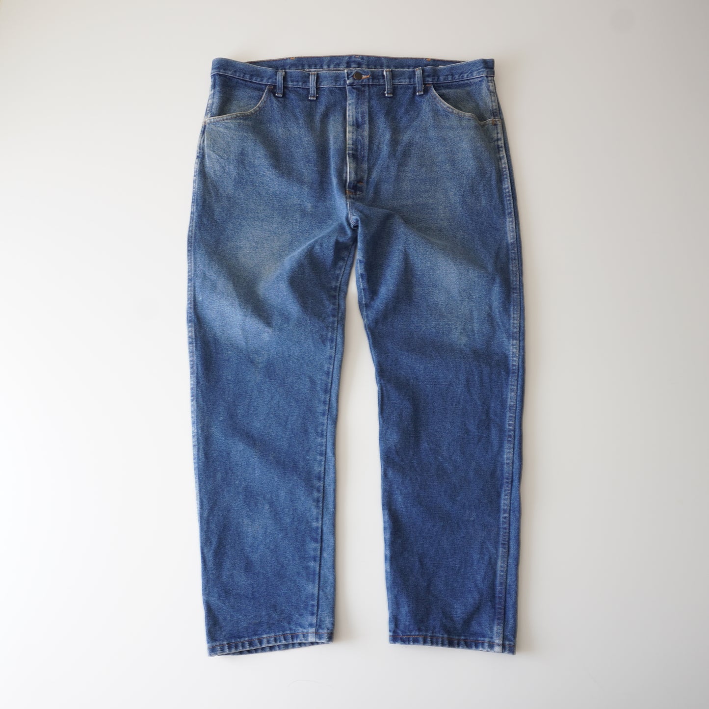 Thrifted – Jean Carpenter Azul Rustler Talla 46x32 (CL 58-60) | Cintura 60 cm | Largo 114 cm | Talón 22 cm