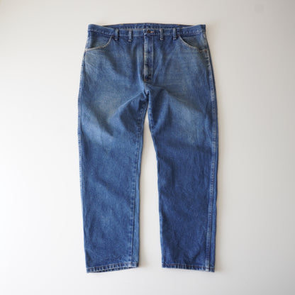 Thrifted – Jean Carpenter Azul Rustler Talla 46x32 (CL 58-60) | Cintura 60 cm | Largo 114 cm | Talón 22 cm