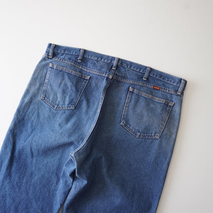 Thrifted – Jean Carpenter Azul Rustler Talla 46x32 (CL 58-60) | Cintura 60 cm | Largo 114 cm | Talón 22 cm