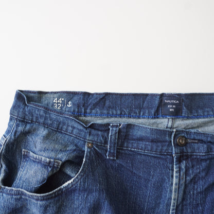 Thrifted – Jean Nautica Relaxed Fit Stretch Talla 44x32 USA (CL 58–60 aprox.) | Cintura 59 cm | Largo 116 cm | Talón 23 cm