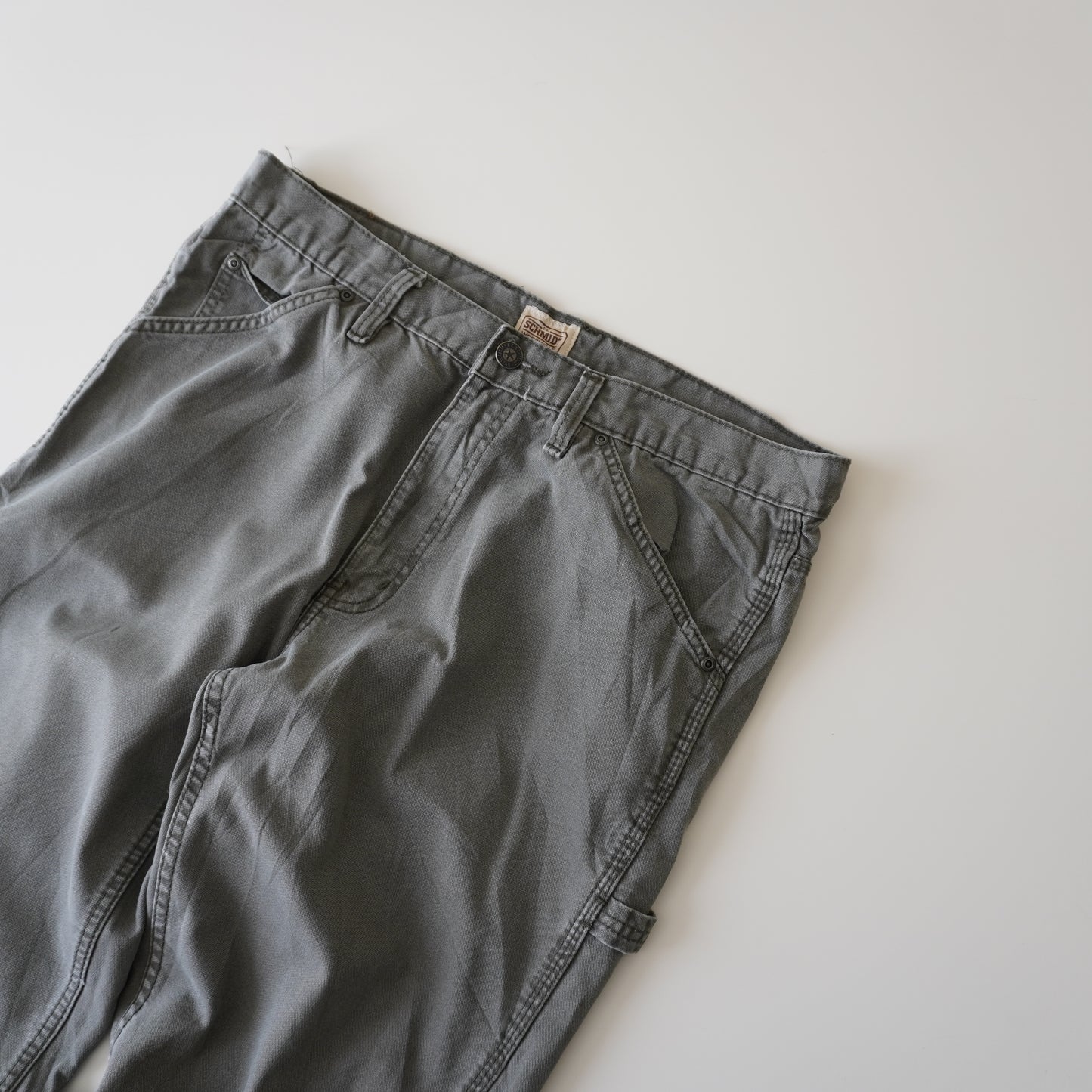 Thrifted – Jean Carpenter Verde Schmidt Workwear Talla 36x34 USA (CL 46-48) | Cintura 48 cm | Largo 110 cm | Talón 23.5 cm