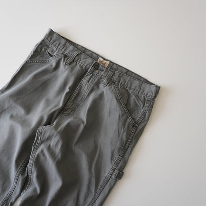 Thrifted – Jean Carpenter Verde Schmidt Workwear Talla 36x34 USA (CL 46-48) | Cintura 48 cm | Largo 110 cm | Talón 23.5 cm