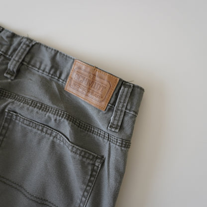 Thrifted – Jean Carpenter Verde Schmidt Workwear Talla 36x34 USA (CL 46-48) | Cintura 48 cm | Largo 110 cm | Talón 23.5 cm