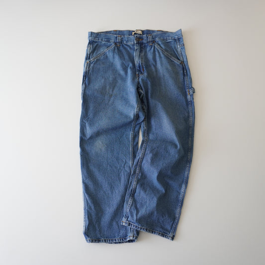 Thrifted – Jean Carpenter Azul Blue Mountains Talla 36x30 USA (CL 46-48) | Cintura 48 cm | Largo 98 cm | Talón 24 cm