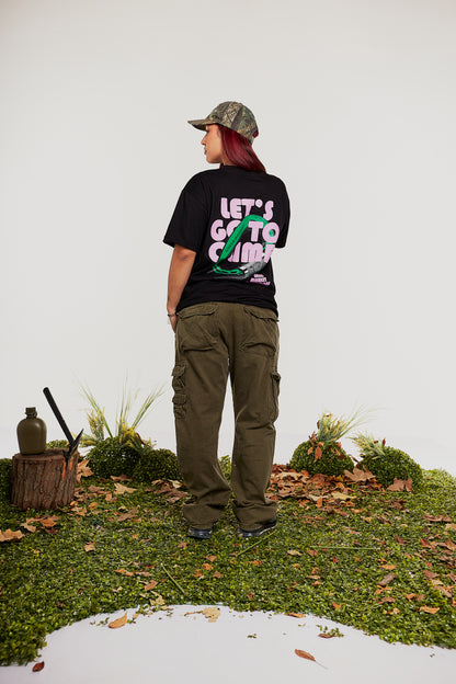 GO OVERHEAD - Polera negra básica suelta, estilo Street y confort premium