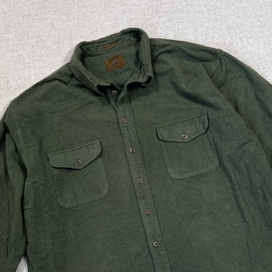 Thrifted – Camisa Franela Gruesa St. John’s Bay Verde Talla XL/2X