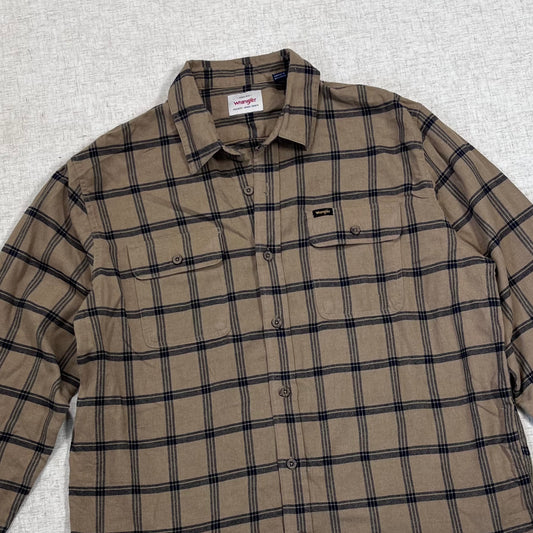 Thrifted – Camisa Franela Wrangler Café Talla XL