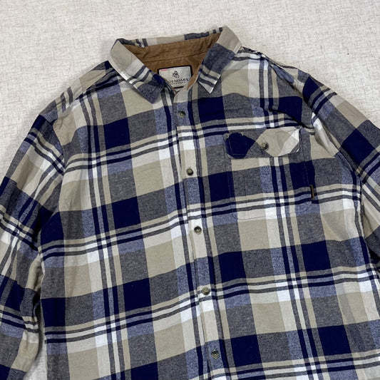 Thrifted – Camisa Legendary Café Claro/Azul Talla XL