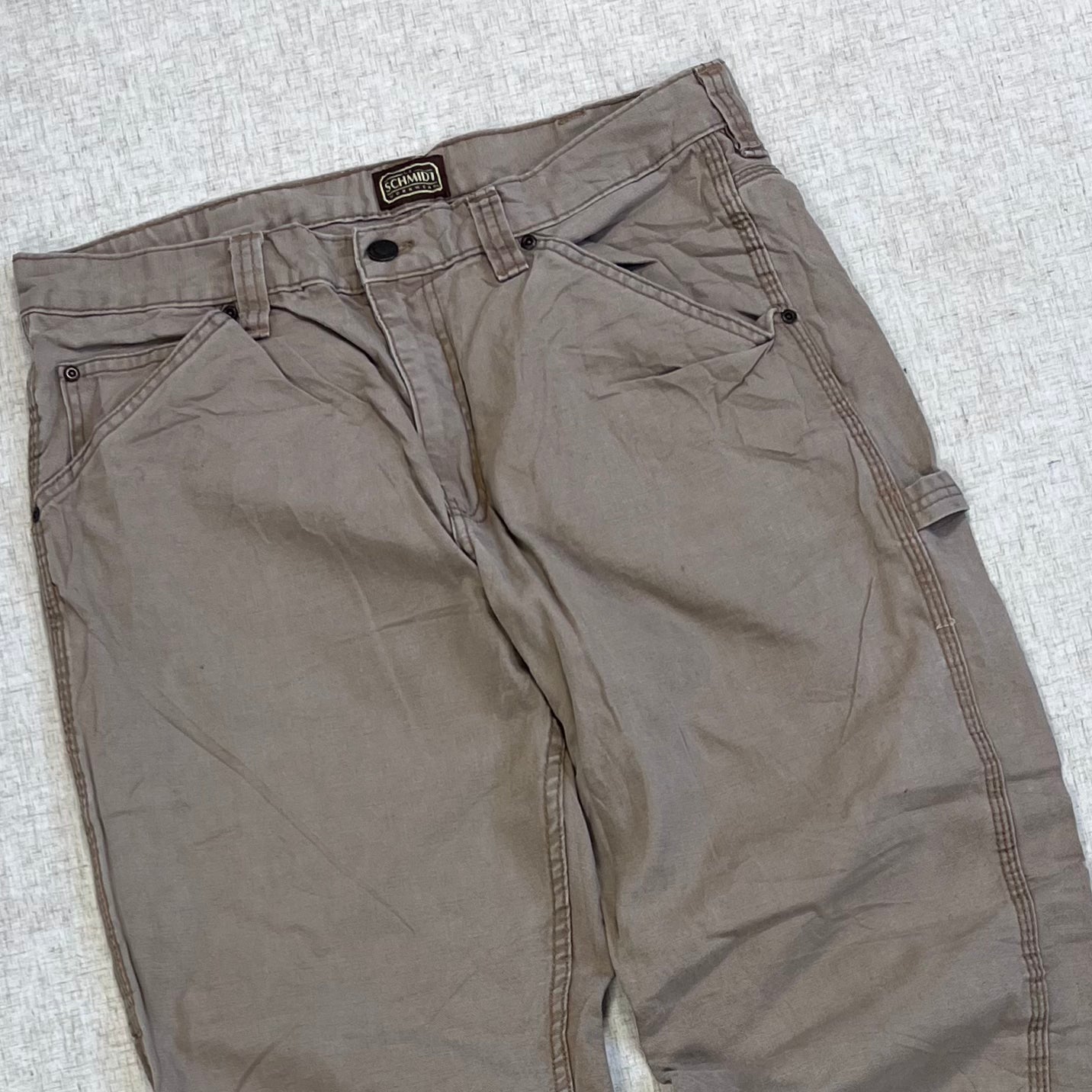 Thrifted – Jean Carpenter Café Claro Schmith Talla 36x34 USA (CL 50–52) | Cintura 47 cm | Largo 114 cm | Talón 24 cm