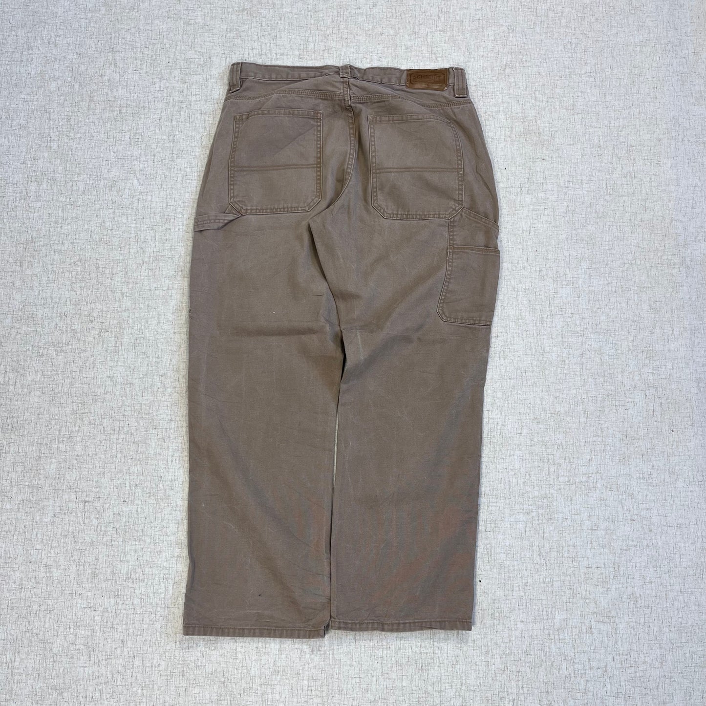 Thrifted – Jean Carpenter Café Claro Schmith Talla 34x30 USA (CL 48) | Cintura 45 cm | Largo 101 cm | Talón 23 cm