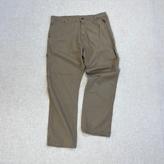 Thrifted – Jean Carpenter Oliva Claro Wrangler Talla 38x32 USA (CL 52–54) | Cintura 48 cm | Largo 109 cm | Talón 23 cm