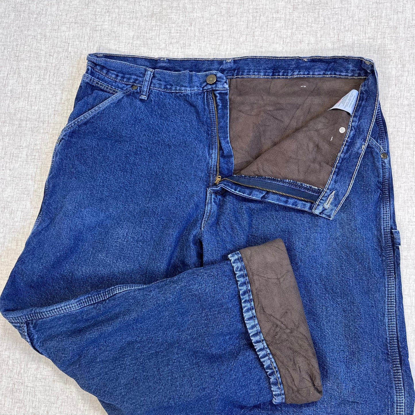 Thrifted – Jean Carpenter Azul Denim Wrangler Talla 36x30 USA (CL 50–52) | Cintura 47 cm | Largo 100 cm | Talón 23 cm