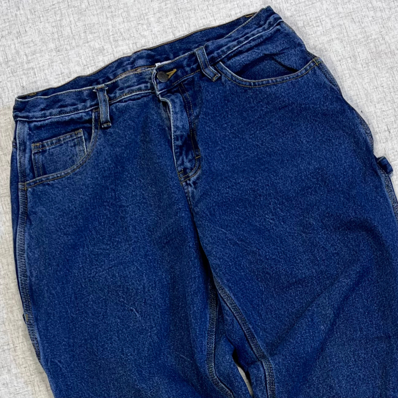 Thrifted – Jean Carpenter Forrado Workwear Talla 30x30 USA (CL 44–46) | Cintura 40 cm | Largo 98 cm | Talón 22 cm