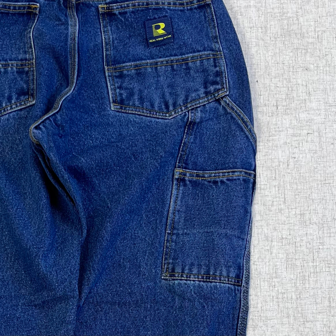 Thrifted – Jean Carpenter Forrado Workwear Talla 30x30 USA (CL 44–46) | Cintura 40 cm | Largo 98 cm | Talón 22 cm