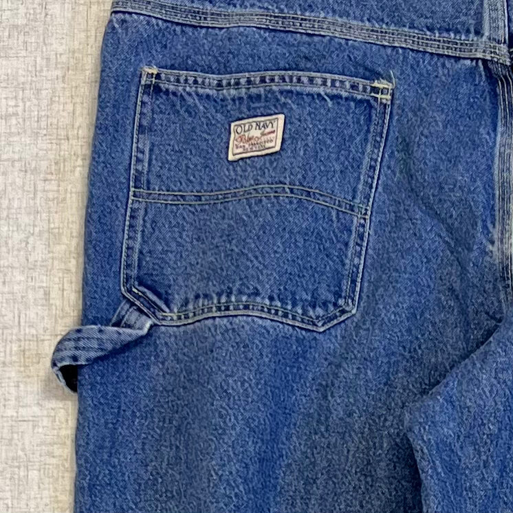 Thrifted – Jean Carpenter Denim Old Navy Talla 38x34 USA (CL 52–54) | Cintura 48 cm | Largo 115 cm | Talón 25 cm