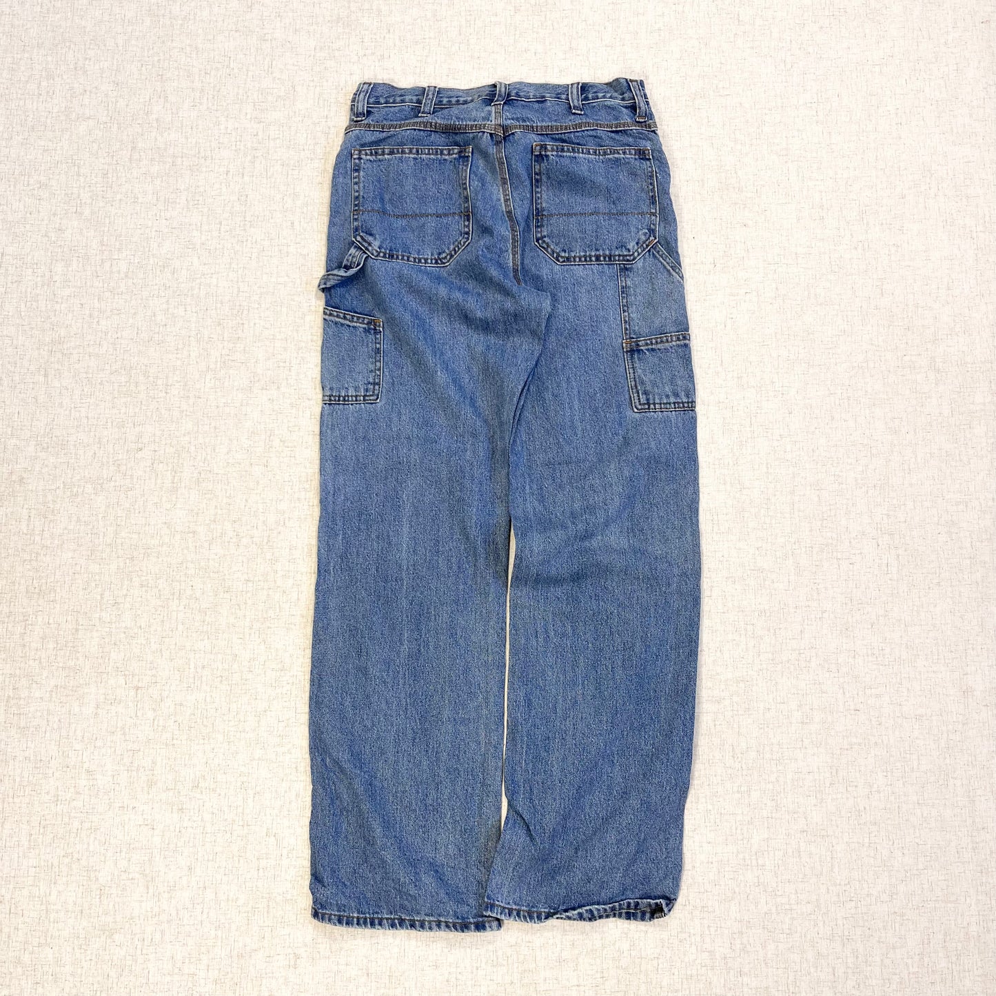 Thrifted – Jean Carpenter Denim Faded Glory Talla 30x32 USA (CL 44–46) | Cintura 42 cm | Largo 111 cm | Talón 24 cm
