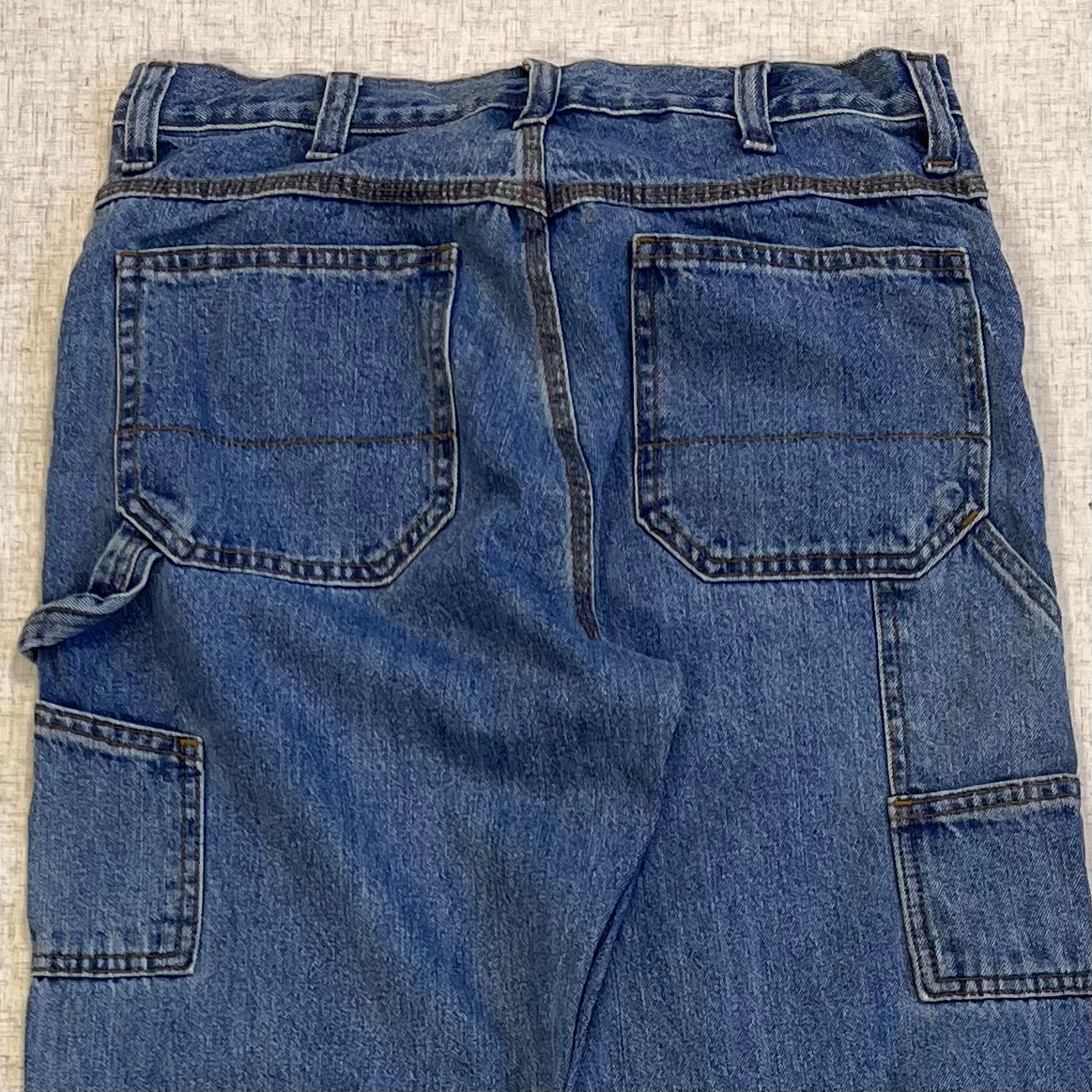 Thrifted – Jean Carpenter Denim Faded Glory Talla 30x32 USA (CL 44–46) | Cintura 42 cm | Largo 111 cm | Talón 24 cm