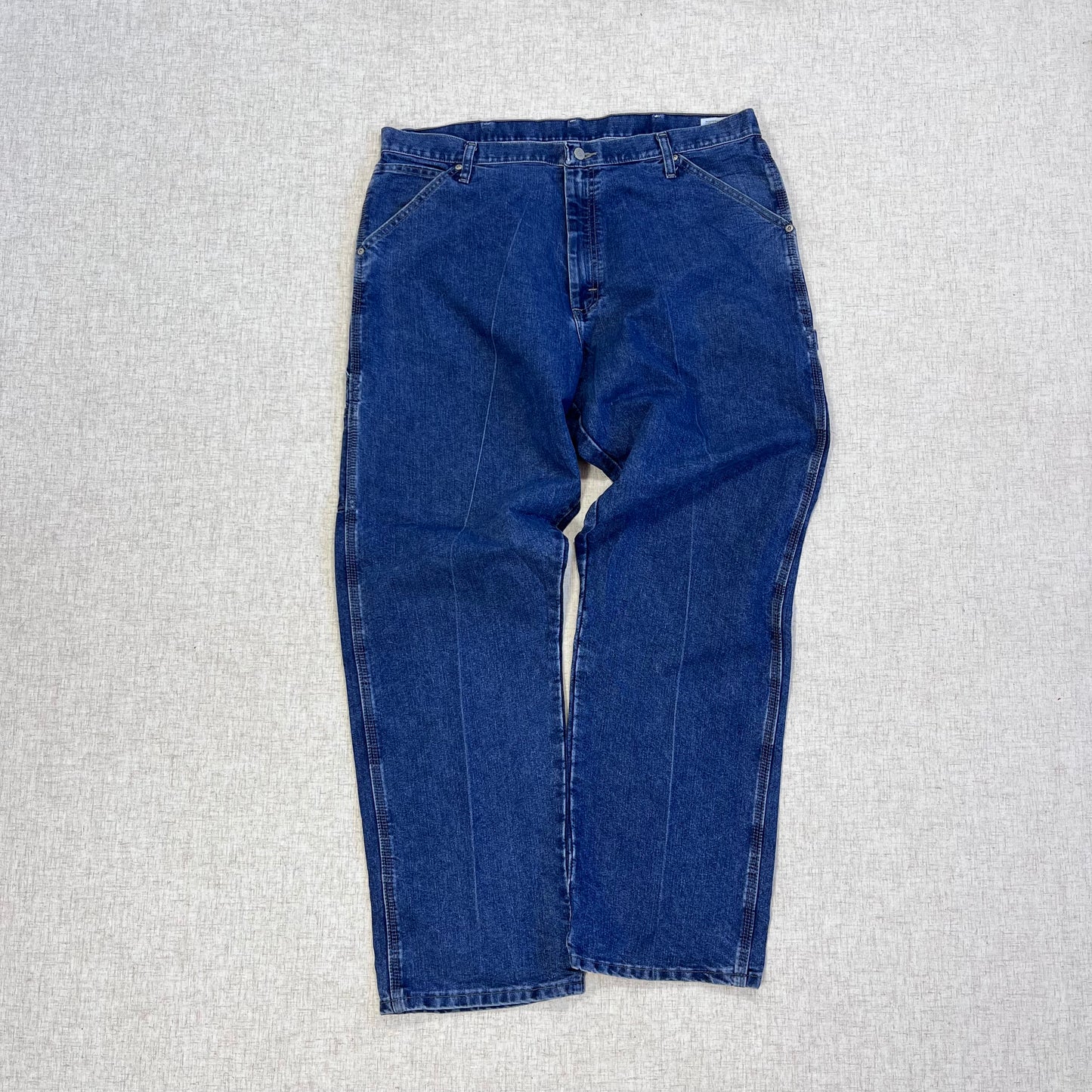 Thrifted – Jean Carpenter Denim Wrangler Talla 38x32 USA (CL 52–54) | Cintura 50 cm | Largo 111 cm | Talón 24 cm