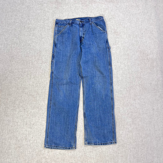 Thrifted – Jean Carpenter Denim Faded Glory Talla 34x32 USA (CL 48) | Cintura 44 cm | Largo 109 cm | Talón 25 cm