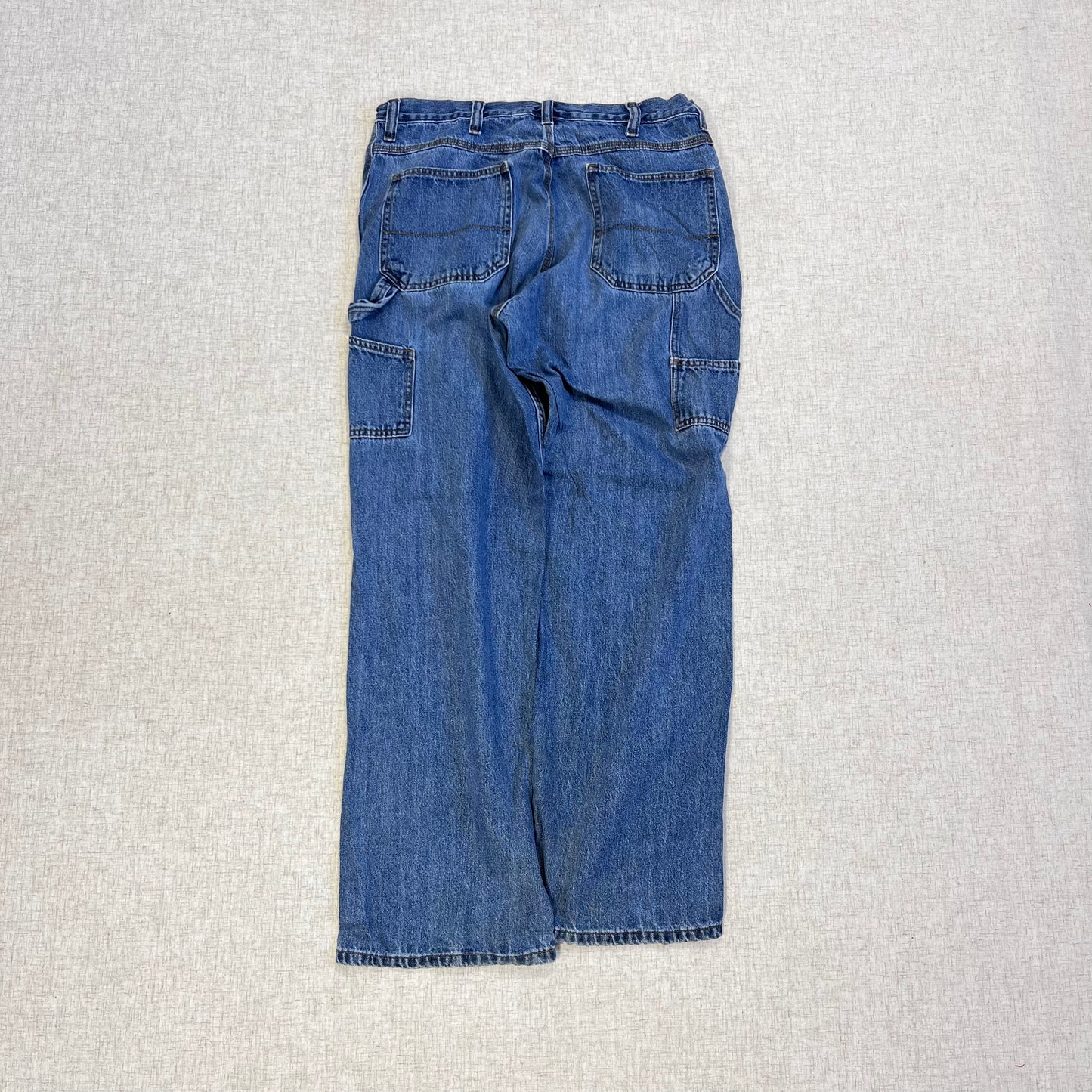 Thrifted – Jean Carpenter Denim Faded Glory Talla 34x32 USA (CL 48) | Cintura 44 cm | Largo 109 cm | Talón 25 cm