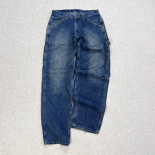 Thrifted – Jean Carpenter Denim Lee Talla 30x32 USA (CL 44–46) | Cintura 41 cm | Largo 109 cm | Talón 22 cm